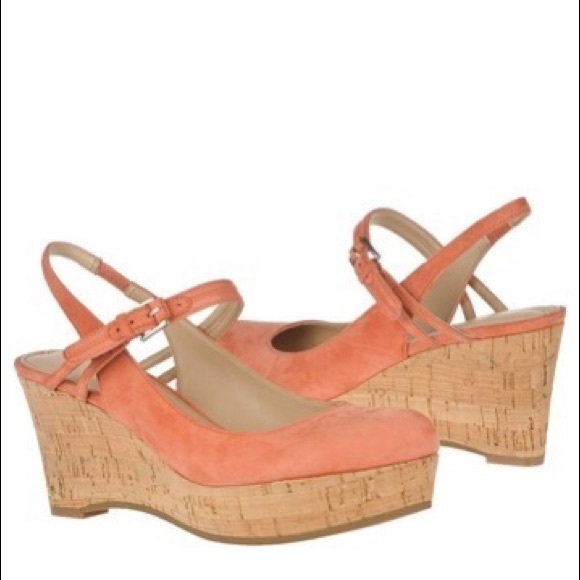 Via Spiga Suede Gracie Mary Jane Slingback Wedge in Size 6 - Picture 2 of 6